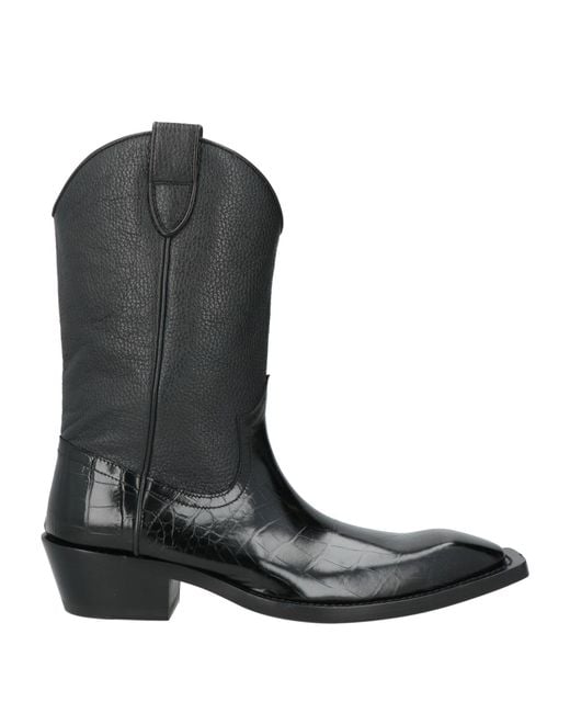 Martine Rose Black Ankle Boots Leather