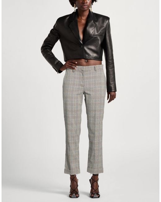 Grifoni Gray Pants Cotton, Polyester, Viscose