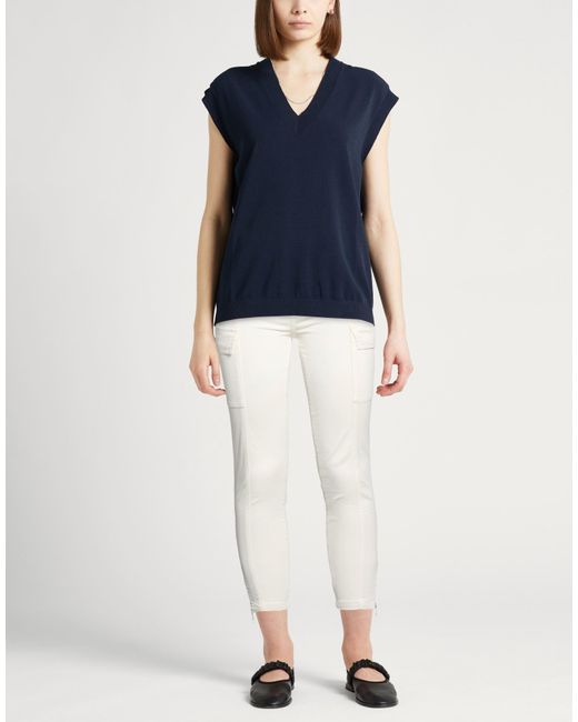 Liu Jo White Ivory Pants Lyocell, Cotton, Elastane