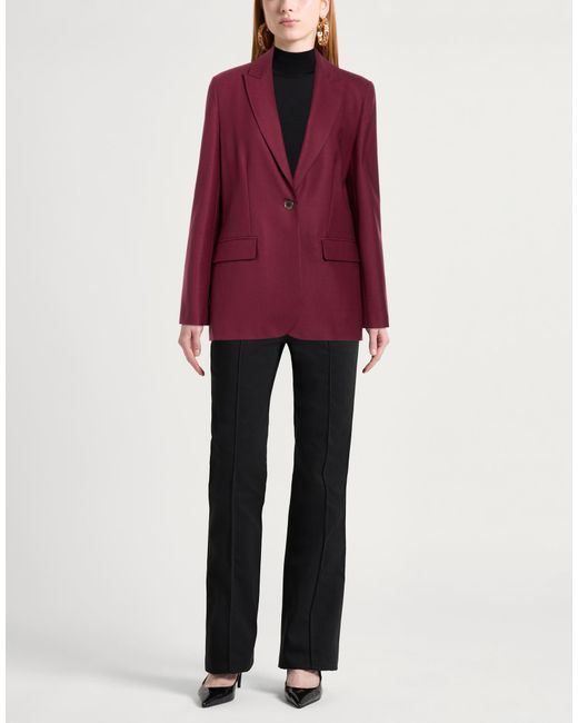 Ottod'Ame Red Burgundy Blazer Polyester, Virgin Wool, Elastane