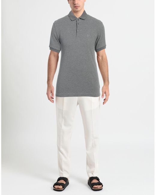 Dolce & Gabbana Gray Polo Shirt for men