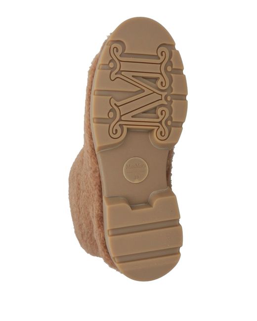 Max Mara Brown Camel Ankle Boots Textile Fibers