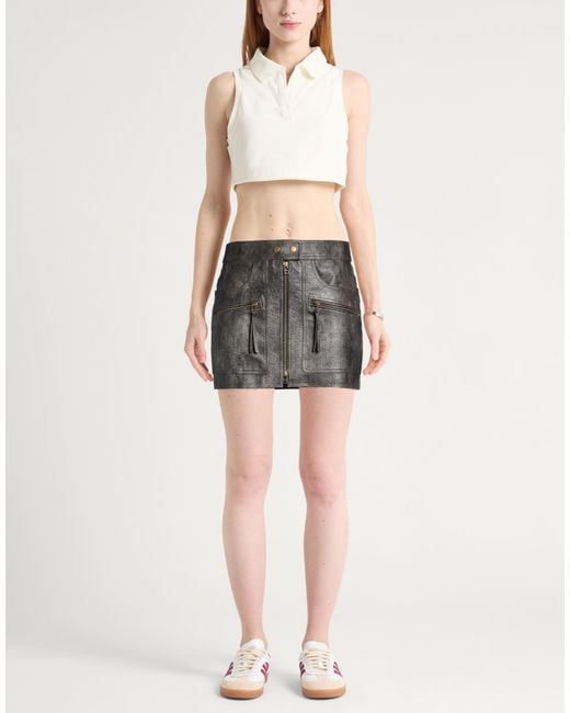 Isabel Marant Gray Charcoal Mini Skirt Polyurethane