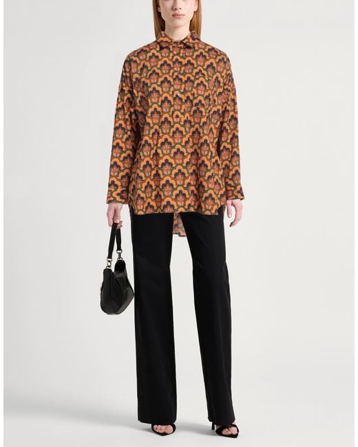 Caliban Brown Marigold Top Cotton, Elastane