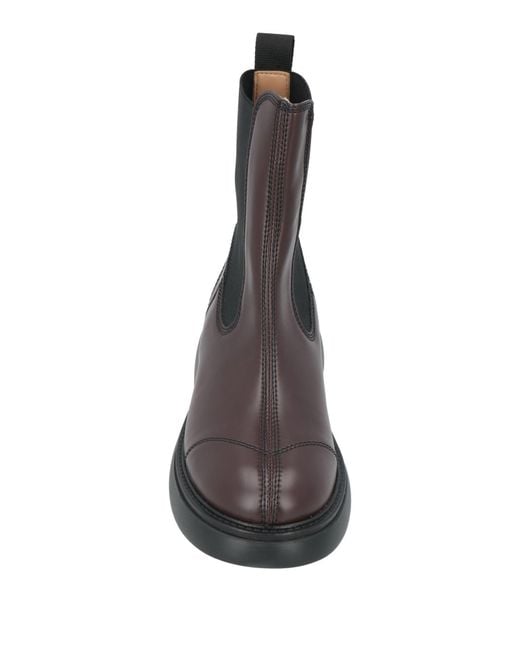 Ganni Brown Ankle Boots Textile Fibers