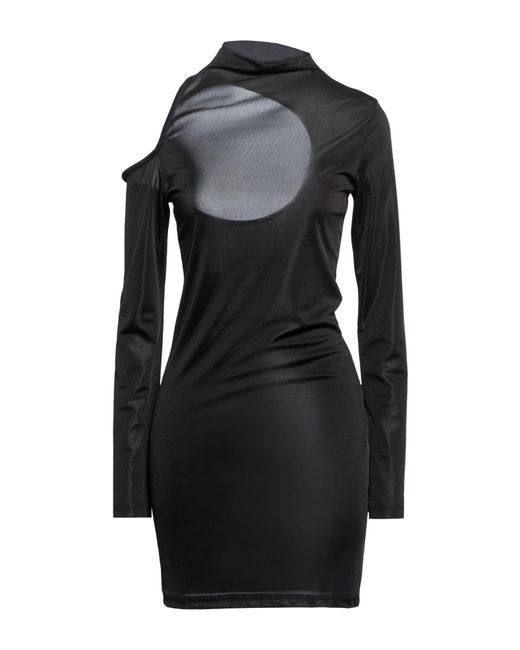 Haveone Black Mini Dress Polyester, Elastane