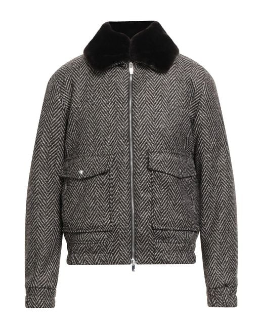 Tombolini Gray Dark Jacket Polyester, Acrylic, Virgin Wool for men
