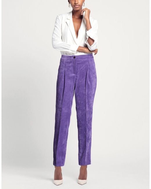 Nenette Purple Pants Polyester, Polyamide, Elastane