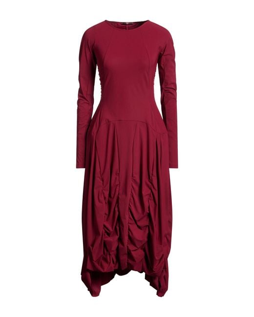 High Red Midi Dress