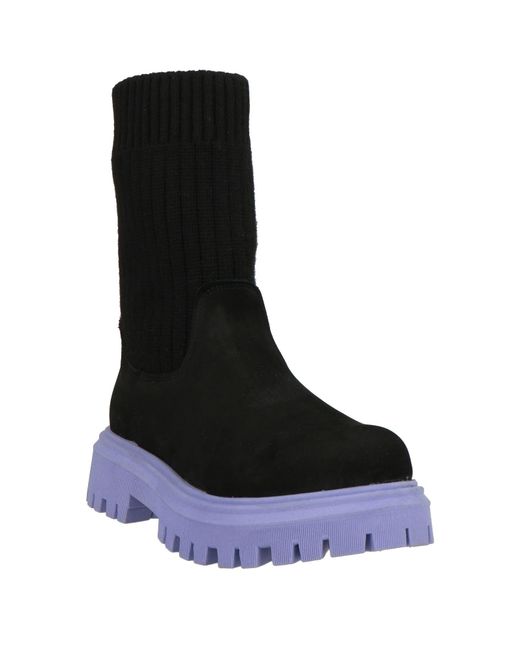Nila & Nila Black Ankle Boots Leather, Textile Fibers