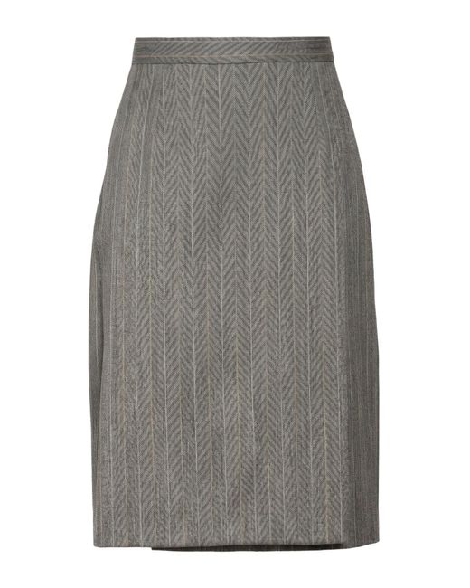 Paul & Joe Gray Midi Skirt Virgin Wool, Silk