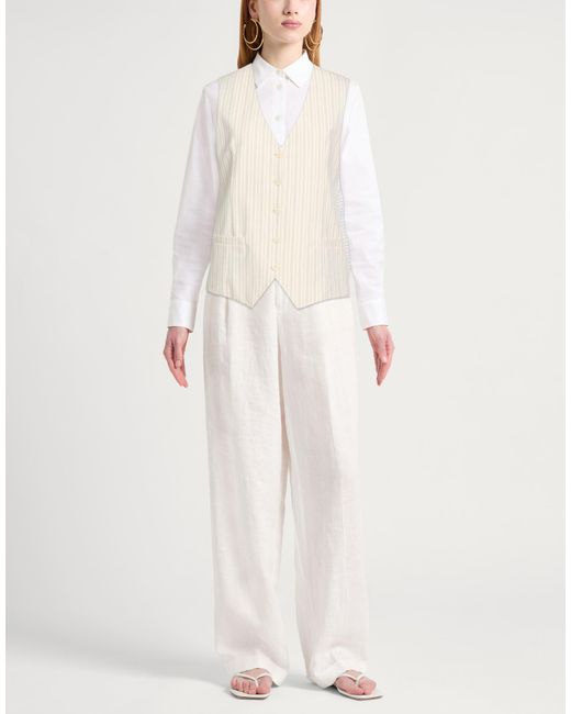 Circolo 1901 White Ivory Tailored Vest Cotton, Elastane
