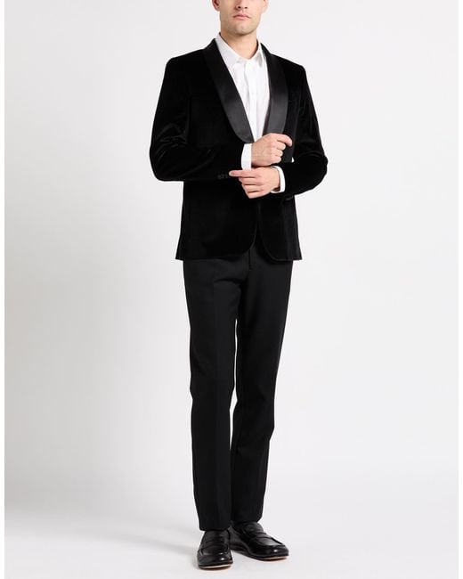 Brian Dales Black Blazer Cotton, Viscose, Elastane for men