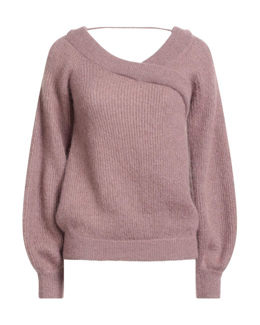 Brunello Cucinelli Pink Antique Rose Sweater Mohair Wool, Alpaca Wool, Polyamide, Viscose, Polyester