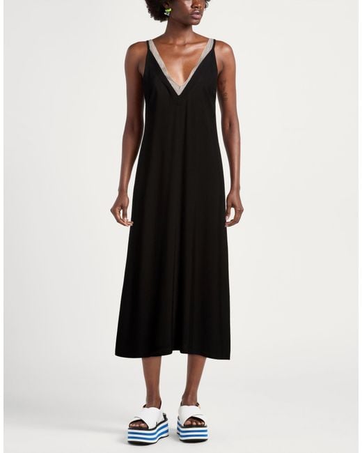 Barena Black Midi Dress Viscose