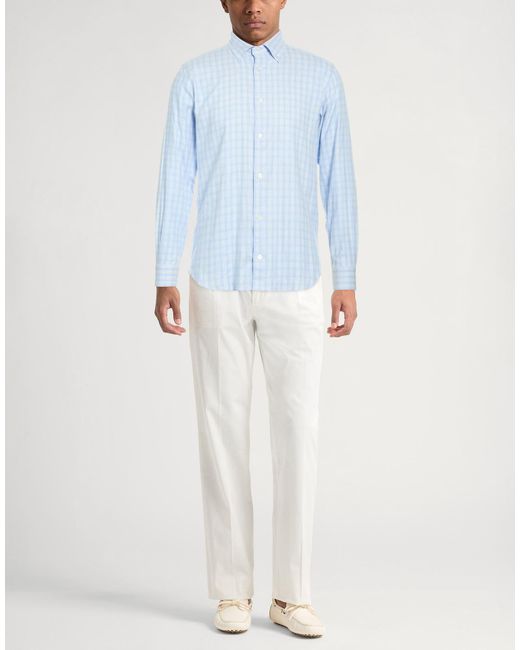 Fedeli Blue Shirt Cotton, Lyocell for men