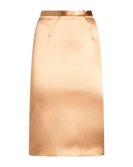 Elisabetta Franchi Natural Sand Midi Skirt Acetate, Polyamide, Elastane
