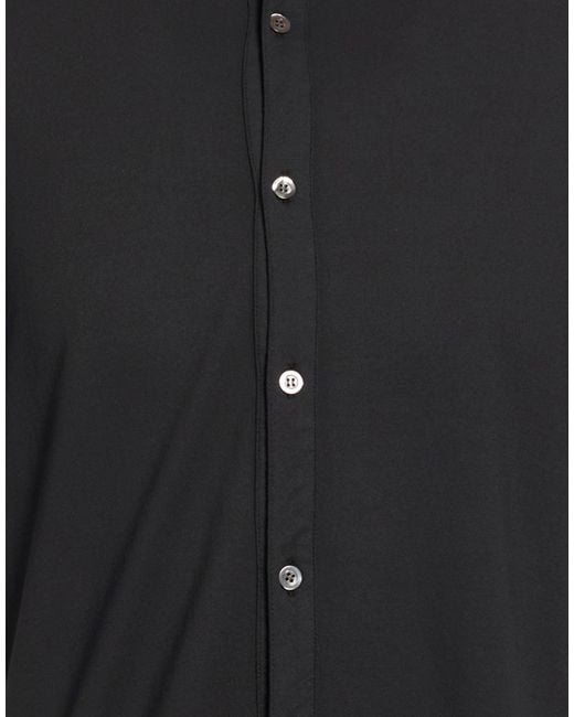 Alpha Studio Black Shirt Cotton, Elastane for men