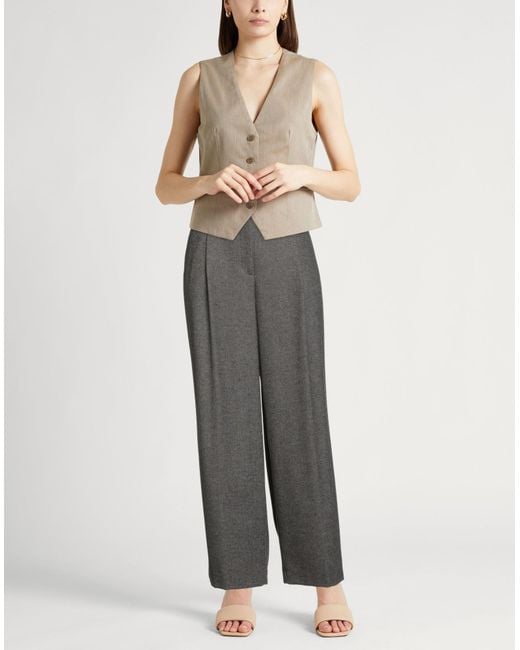 Peserico Gray Easy Dark Pants Wool, Polyester, Viscose, Polyamide, Elastane