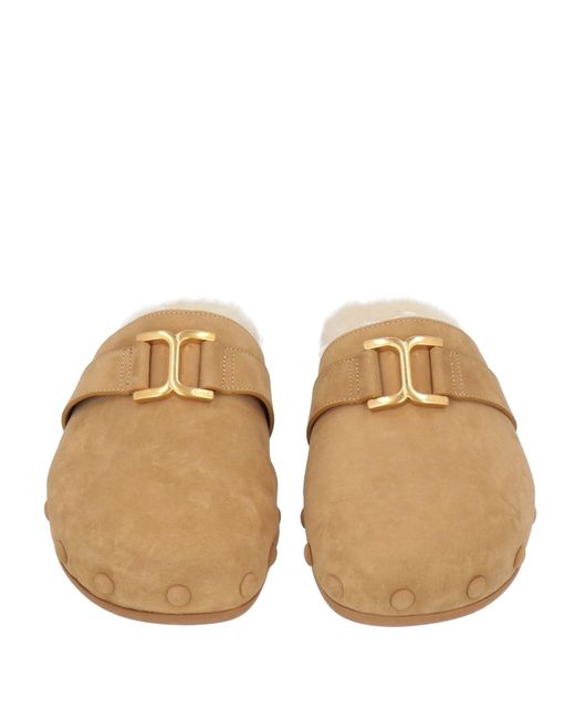 Chloé Brown Sand Mules & Clogs Leather