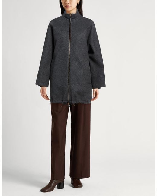 Agnona Gray Jacket Polyester, Cashmere, Wool, Ovine Leather