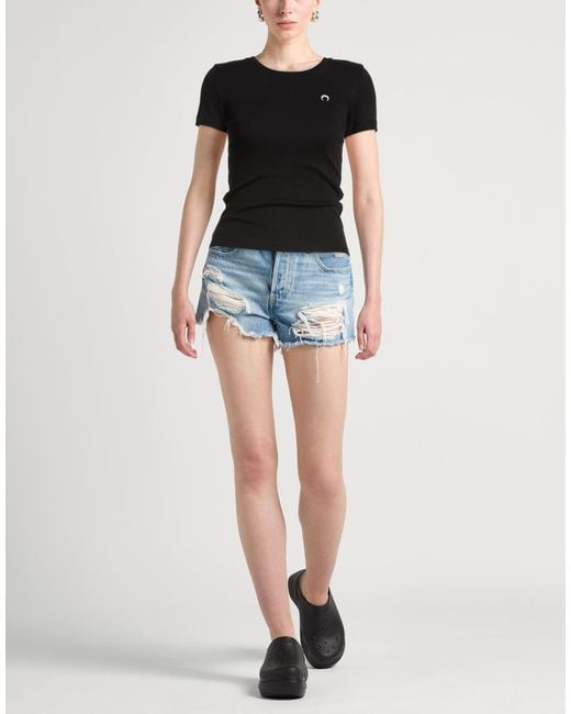 MARINE SERRE Black T-Shirt Cotton