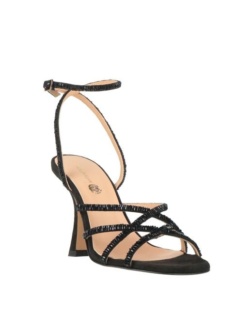 Maliparmi White Sandals Leather, Textile Fibers