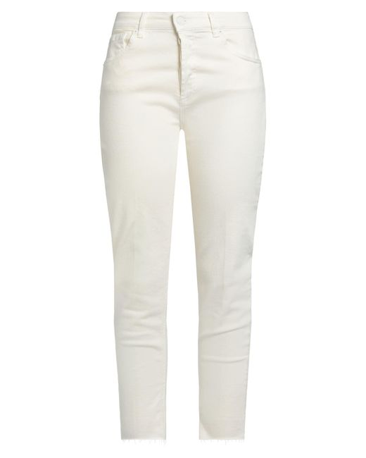 ViCOLO White Denim Couture Ivory Pants Cotton, Elastomultiester, Elastane