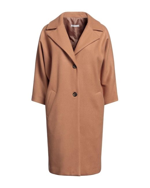 Biancoghiaccio Brown Camel Coat Acrylic, Polyester, Wool