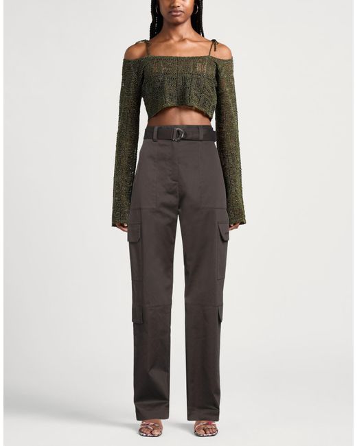 MSGM Gray Pants Cotton, Elastane
