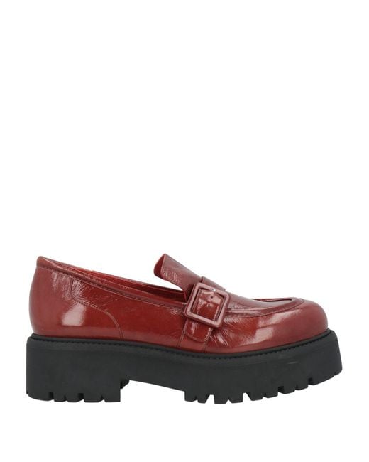 Paloma Barceló Red Loafers Leather