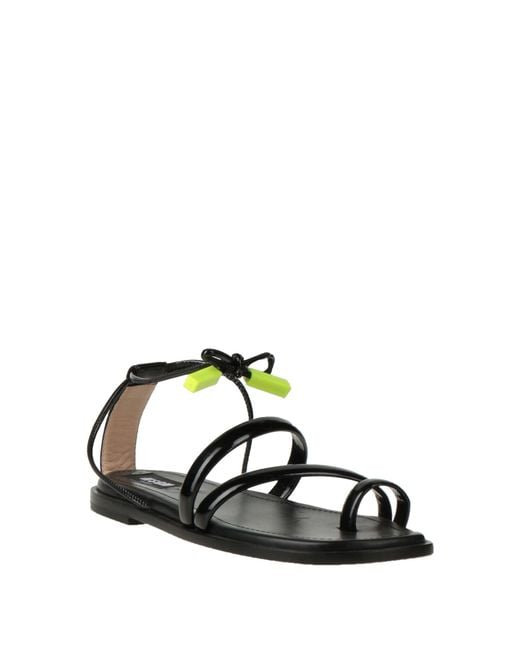 MSGM Black Thong Sandal