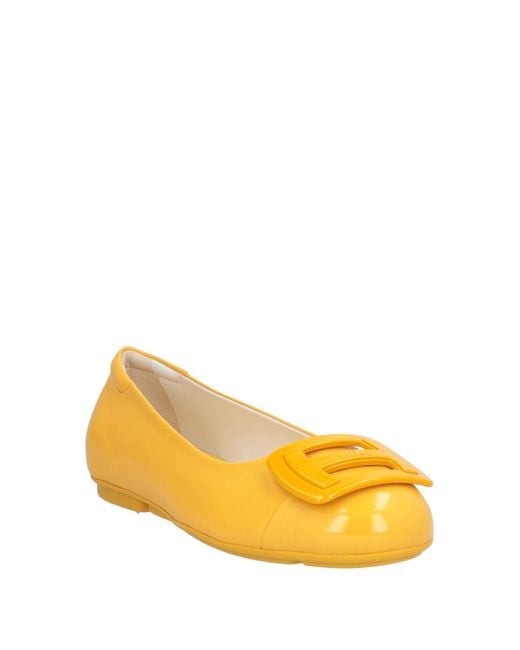 Hogan Yellow Ballet Flats