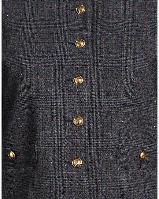 Sandro Blue Charcoal Jacket Polyester, Viscose, Elastane