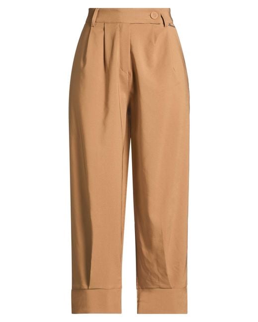 Berna Natural Camel Pants Polyester, Elastane
