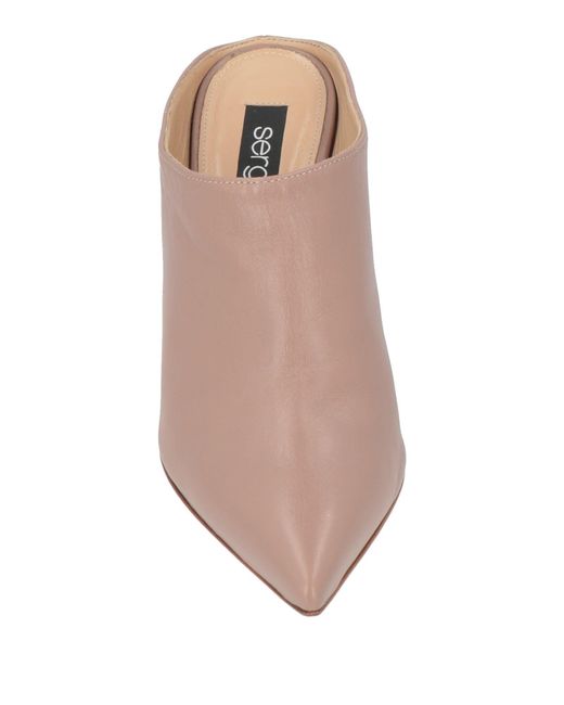 Sergio Rossi Brown Blush Mules & Clogs Leather
