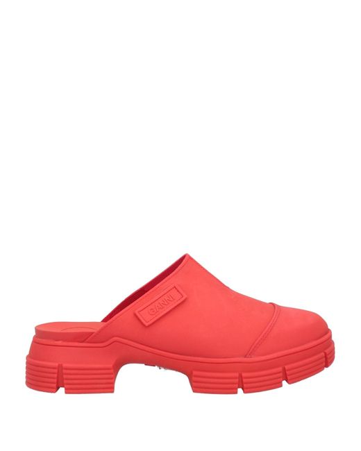Ganni Red Mules & Clogs