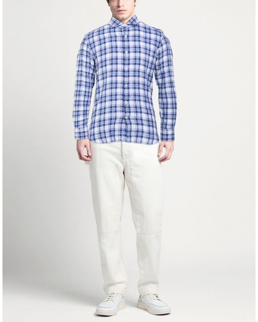 Savile Row Blue Shirt Linen for men