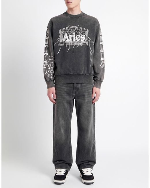 Aries Gray Sweatshirt Cotton for men