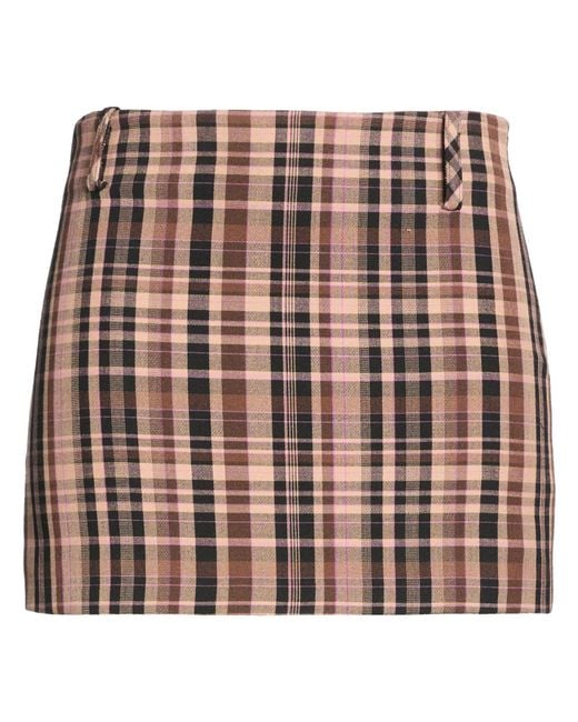SIMONA CORSELLINI Brown Light Mini Skirt Polyester, Viscose, Elastane