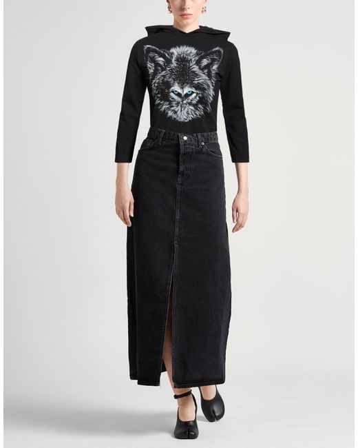 MM6 by Maison Margiela Black T-Shirt Cotton, Elastane