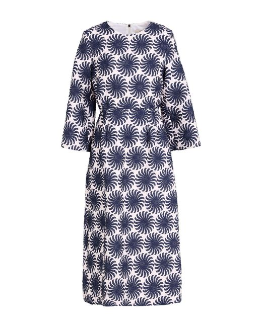 ODEEH Blue Midnight Midi Dress Polyester, Polyamide, Elastane