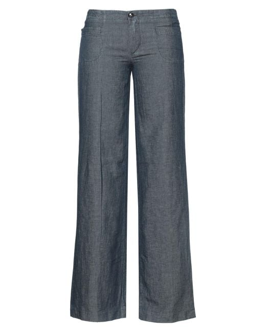 Jacob Cohen Blue Pants Cotton, Linen