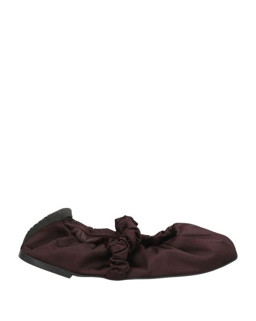 Ganni Brown Dark Ballet Flats Textile Fibers