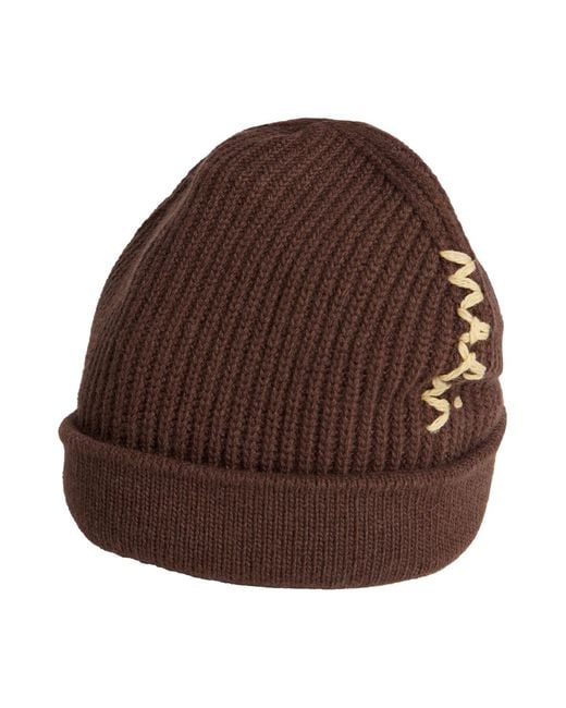 Marni Brown Hat Virgin Wool, Cashmere for men