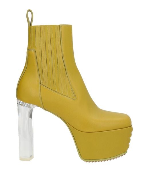 Rick Owens Green Ankle Boots Leather