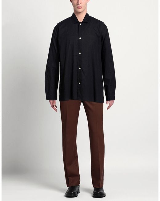 Officine Generale Blue Shirt Cotton, Linen for men