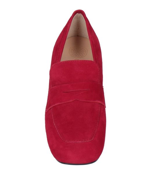 Unisa Red Brick Loafers Leather