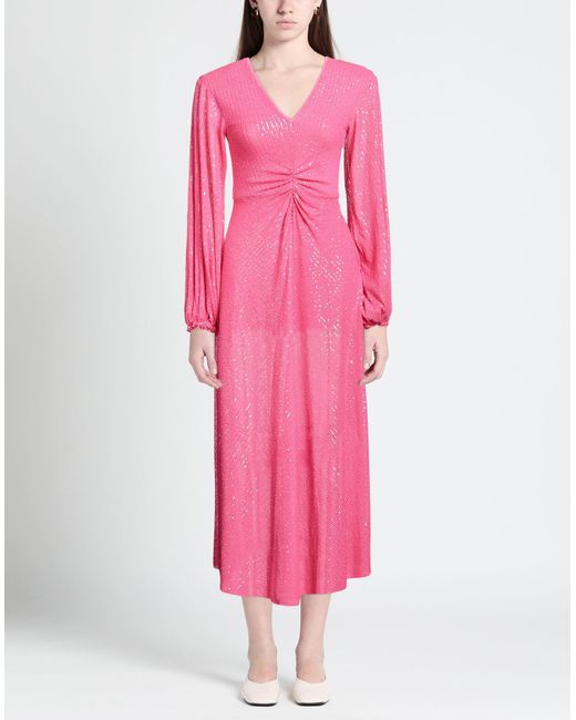 ROTATE BIRGER CHRISTENSEN Pink Midi-Kleid
