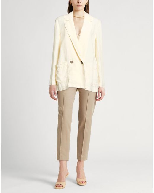 Peserico White Easy Cream Blazer Linen